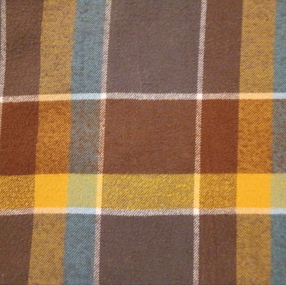 Fox Deluxe Men's Flannel Shirt(XXL)- plaid pattern-brown, mustard,teal and white - Picture 10 of 12